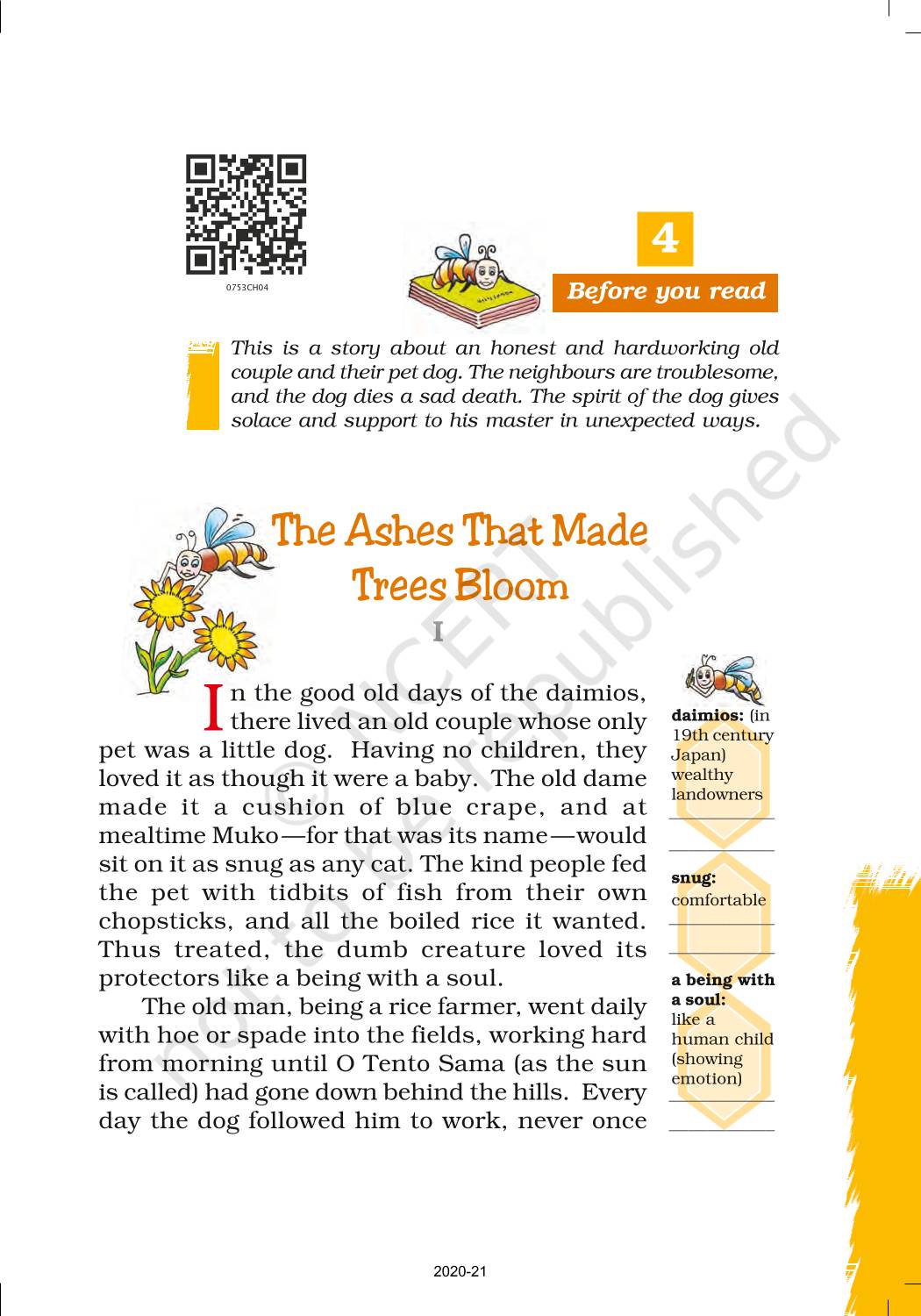 The Ashes That Made Trees Bloom - NCERT Book Of Class 7 English Honeycomb